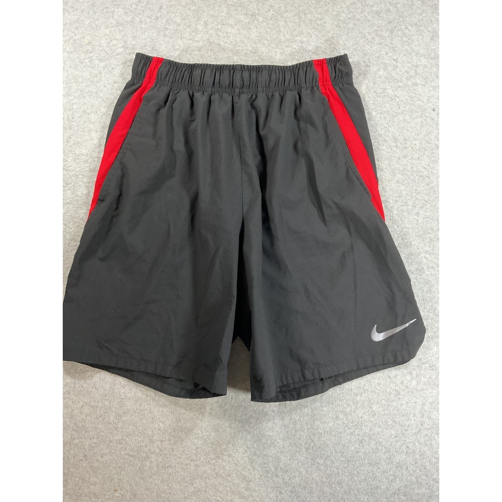 Nike Dri-FIT Mens Gray Red Side Stripe Athletic Gym Training Shorts Size M 2430